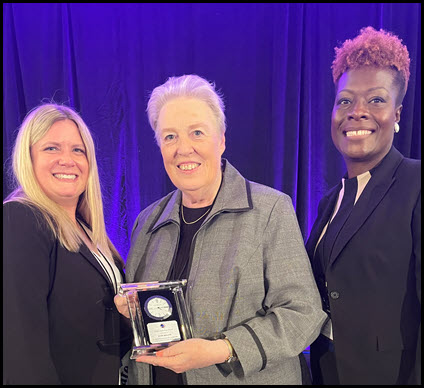 nina belli judy miller and tasha hunt at 2022 annual business meeting